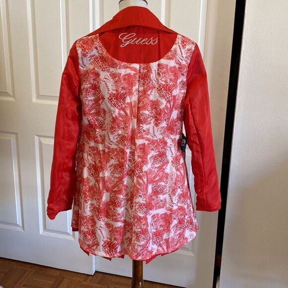 NEW Guess Mini Trench Coat Red Monogram Lining - Picture 8 of 9